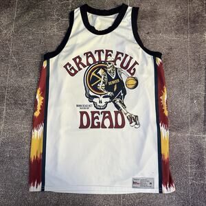 Men's Park Anthony USA 2022 Grateful Dead Night Denver Nuggets White Jersey Sz M